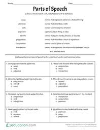 Show What You Know About Parts Of Speech Worksheet Education Com Parts Of Speech Worksheets Parts Of Speech Speech About Education