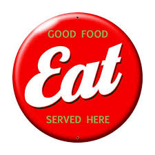 Retro Eat Good Food Served Here Large Tin Metal Sign American Yesteryear Metal Signs