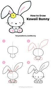 How To Draw A Cute Easter Bunny Step By Step Tutorial Cute Easy Drawings Easy Art For Kids Bunny Drawing