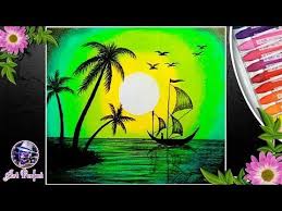 How To Draw A Scenery Of Greenlight Oil Pastel Youtube Oil Pastel Drawings Easy Oil Pastel Oil Pastel Paintings