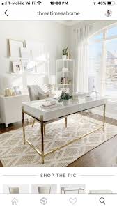 Dream Office Gold Office Office Gold Feminine Office White Office Clean Work Space Home Office Decor Home Office Design Office Interiors