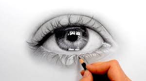 Timelapse Drawing A Realistic Eye With A Teardrop Emmy Kalia Realistic Drawings Realistic Eye Drawing Eye Drawing