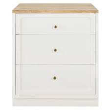 Meuble sous vasque primeo 60 cm 2 portes suspendu blanc. Meuble Bas De Cuisine 3 Tiroirs En Manguier Massif Blanc L80 Cezanne Maisons Du Monde