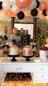 Rose Gold Black Party Rose Gold Party Decor Black Party Decorations Pink Gold Birthday