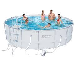 Bestway Power Steel Frame Swimming Pool Set Round Above Ground 16ft X 48inch New Swimming Pool Hot Tub Bestway Oval Swimming Pool
