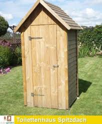 Toilettenhaus Gerateschuppen Mit Spitzdach Holzhutte Garten Schuppen Ideen Gerateschuppen