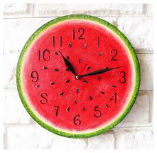 Watermelon Modern Wall Clock With Numbers White Wall Clock Etsy Wall Clock Painting Wall Clock Modern Clock Painting
