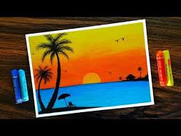 How To Draw Sunset Scenery For Beginners With Oil Pastel Step By Step Youtube Oil Pastel Art Oil Pastel Drawing Sunset