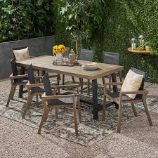 Aleana Outdoor 9 Piece Dining Set In 2020 Patio Dining Set Dining Set Dining