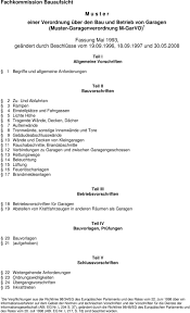 M U S T E R Einer Verordnung Uber Den Bau Und Betrieb Von Garagen Muster Garagenverordnung M Garvo 1 Pdf Free Download
