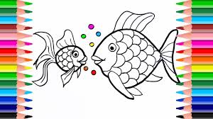 Fish Coloring Pages How To Draw Fish Small Fish Big Fish Learn Colo Fish Drawings Fish Coloring Page Drawn Fish