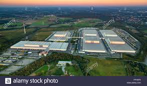 Luftaufnahme Ikea Logistikzentrum Dortmund Ellingshausen Mobel Discounter Lager Logistik Dammerung Lkw Stockfotografie Alamy