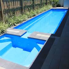 Rectangular Swimming Pool With Spillover Spa Lap Pools Backyard Rectangular Swimming Pools Fiberglass Swimming Pools