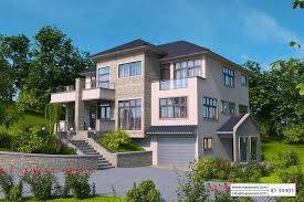 Spacious Four Bedroom Hillside House Plan With Garage Underneath Perfect For Any Medium To A Large Si Hillside House Beach House Plans Contemporary House Plans