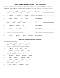 Download Balancing Equations 41 Balancing Equations Chemistry Worksheets Equations