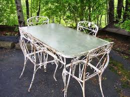 Wrought Iron Table With 4 Chairs Offered On Ebay Starting At 350 00 Or Buy It Now 5 Wrought Iron Patio Furniture Wrought Iron Patio Set Iron Patio Furniture