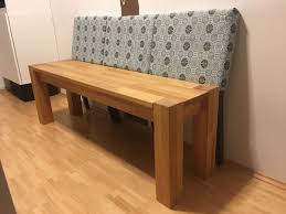 Massivholz Sitzbank Buche Henriksdal Lehne Ikea Mobelstoff Blau Braun Selbstgenahte Husse Ikea Garderobenschrank Kuchenbank Esszimmerdekoration