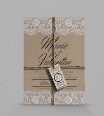 Des fleurs partout, d'abord sur votre faire part. Faire Part De Mariage Champetre Chic Juliette Kraft Et Dentelle