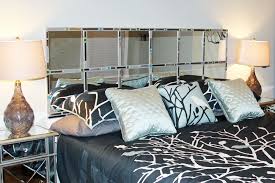 Diy Mirror Mosaic Headboard For King Bed 22 Hollow Core Door From Lowe S 2 Boxes 12 X12 Mirrors Glue Mos Headboard Designs Bedroom Headboard Bedroom Diy
