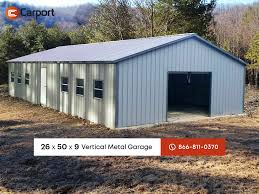 26x50 Garage Building 9 Tall Garage Building Metal Buildings Metal Garages Metal Garage Buildings