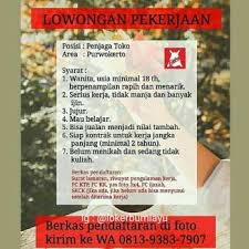 Lokerjogja.id > lowongan pelayan toko. Lowongan Kerja Penjaga Toko Sma Smk Di Banyumas