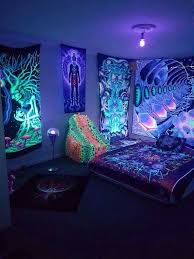 Beautiful Psychedelic Room Chill Room Neon Room Black Light Room