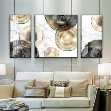 Gold Art Set Of 3 Wall Art Acrylic Paintings On Canvas Etsy Picture Frame Wall Framed Wall Art Home Decor Wall Art