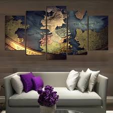 Large Framed Game Of Thrones Map Canvas Print Wall Art Home Decor Game Of Thrones Decor Home Wallpaper Wall Painting
