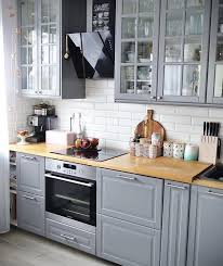 Szara Kuchnia Drewniane Blaty Kuchnia Ikea Popular Kitchen Designs Kitchen Interior Modern Kitchen