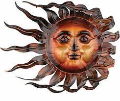 Sunswept Sun Face Wall Art Wind Blown Celestial Indoor Outdoor Home Garden 26 Outdoor Metal Wall Art Outdoor Wall Art Sun Wall Decor
