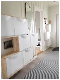 Trones Ikea Hack Small Entry Hallway White Wood Wohnung Mobel Kleiner Eintritt Ikea Hack