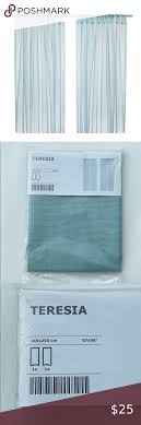New Ikea Teresia Sheer Curtains 1 Pair Light Blue In 2020 Sheer Curtains Light Blue Red Sheer Curtains