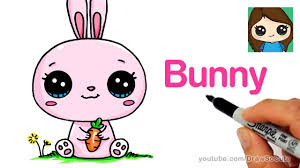 How To Draw A Cartoon Bunny Rabbit Easy Bunny Drawing Cute Drawings Cartoon Bunny