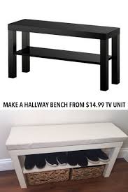 Turn A 7 Lack Tv Unit Into A Hallway Bench Ikea Hackers Hallway Bench Ikea Ikea Furniture Hacks
