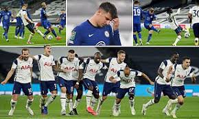 Get a reliable prediction and bet based on statistics data for free at scores24.live! Tottenham 1 1 Chelsea 5 4 Pens Mason Mount Misses Crucial Penalty In Carabao Cup Daily Mail Online