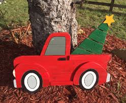 Large Red Christmas Truck Sign Wooden Red Truck Christmas Etsy Outdoor Christmas Decorations Wood Yard Art Christmas Decorations Diy Outdoor