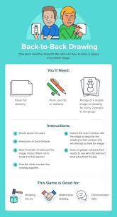 Back To Back Drawing Work Team Building Activities Team Building Activities For Adults Work Team Building