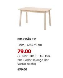 Ikea Freiburg Norraker Tisch Weiss Birke 125x74 Cm Esstisch Akazie Ikea Kuche Und Haushalt