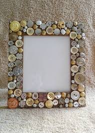 Brown Wood Photo Frame Decorated With Bronze Silver And Gold Tone Buttons Wood Photo Frame Handmade Photo Frames Picture Frame Decor