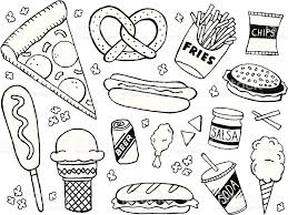 Junk Food Doodles Royalty Free Stock Vector Art Doodle Pages Doodles Doodle Drawings