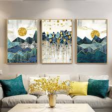 Landscape Paintings Are A Pretty Common Sight In Most Living Rooms But You Don T Have A Most Wall Art Canvas Painting Landscape Wall Art Geometric Wall Art