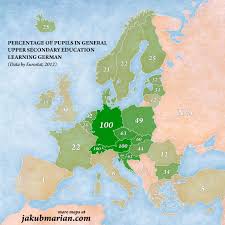 Percentage Of Upper Secondary Students In Europe Learning German Learn German Language Map German Language Learning