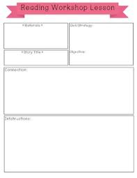 Lesson Plan Template Reading Workshop By Teaching Tidbits For Teachers