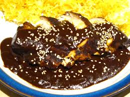 Puebla Cuisine Mole Poblano A Dish Created In A Convent In Puebla In The 17th Century Various Stories Have Been Off Chicken Mole Mexican Food Recipes Achiote