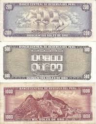 Billetes De 200 500 Y 1000 Soles De Oro Antiguos Reverso Money Notes Currency Design Bank Notes