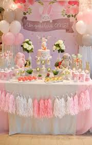 Oh My Bunny Birthday Party Ideas Photo 1 Of 18 Easter Birthday Party First Birthday Decorations Bunny Birthday Theme