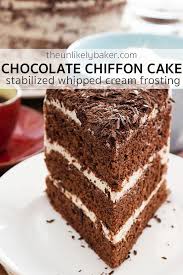 Chocolate Chiffon Cake With Whipped Cream Frosting Chocolatey Chiffon Cake That S Ligh Chocolate Chiffon Cake Chocolate Dessert Recipes Fluffy Chocolate Cake