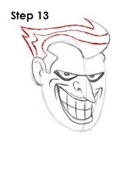 Draw The Joker Step 13 Joker Drawings Joker Face Joker Sketch
