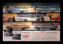 1957 Du Pont Lucite Acrylic Lacquer Ad With 50s Cars Wall Etsy In 2020 Car Wall Art Printing Labels Vintage Advertisements