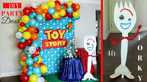 Toy Story Party Decoration Ideas Watch Me Set Up Diy Forky Cutout Youtube Toy Story Party Decorations Toy Story Decorations Toy Story Birthday Party